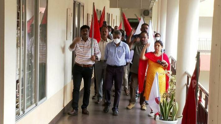 pro cpim organisation protest disturbs Kerala Agricultural university operations pro cpim organisation protest disturbs Kerala Agricultural university operations