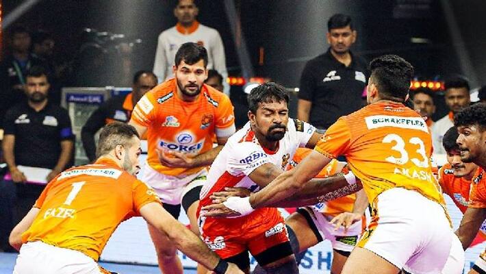 Pro Kabaddi League 2022 Gujarat Giants end losing streak with win against Puneri Paltan kvn Pro Kabaddi League 2022 Gujarat Giants end losing streak with win against Puneri Paltan kvn