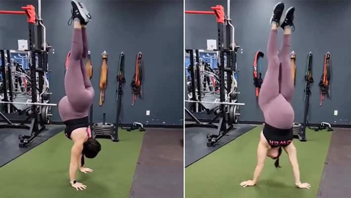 nine month pregnant women doing work out at gym and video goes viral nine month pregnant women doing work out at gym and video goes viral