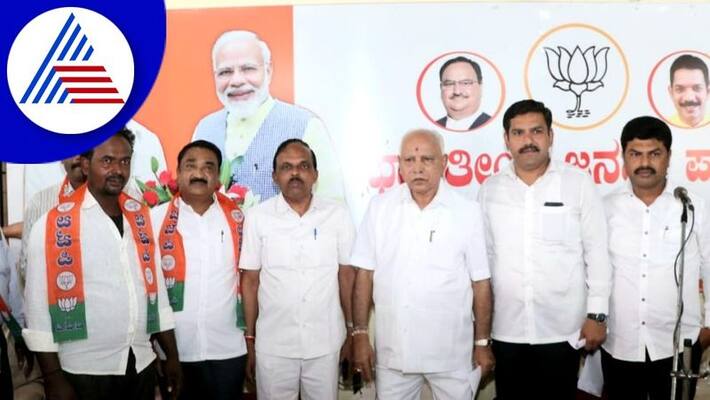 Former CM BS Yediyurappa Talks Over HT Baligar At Shikaripura gvd Former CM BS Yediyurappa Talks Over HT Baligar At Shikaripura gvd