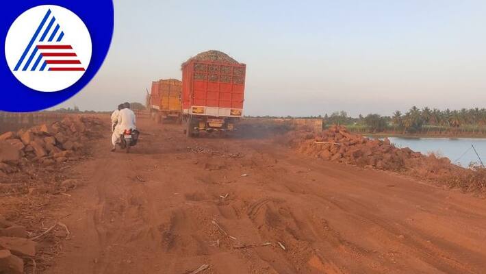 A problem for transportation of sugarcane due to bad roads at bagalkote district gvd A problem for transportation of sugarcane due to bad roads at bagalkote district gvd