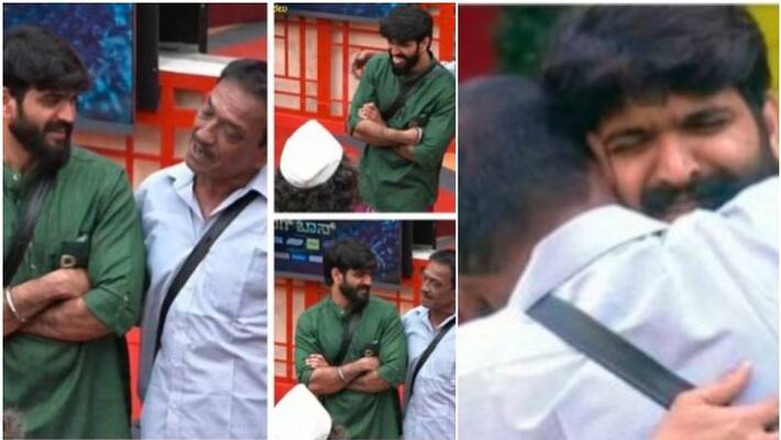 roopesh shetty hugs his father for the first time in life in Bigg Boss Kannada 9 sgk roopesh shetty hugs his father for the first time in life in Bigg Boss Kannada 9 sgk