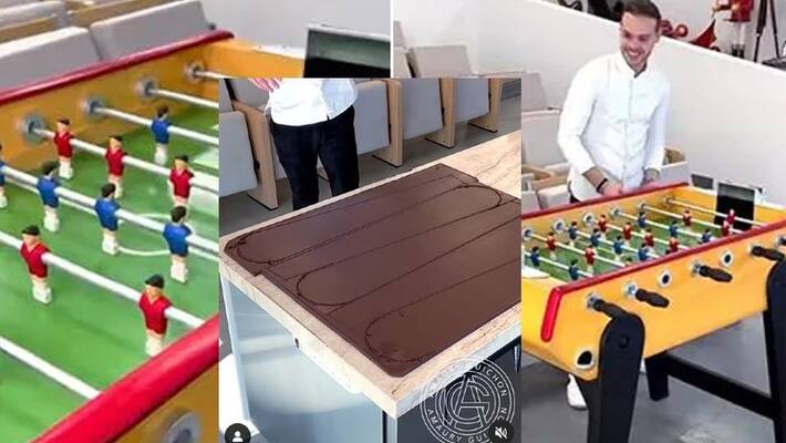 FIFA World Cup 2022 Renowned pastry chef Amaury Guichon create Foosball Table by chocolate akb FIFA World Cup 2022 Renowned pastry chef Amaury Guichon create Foosball Table by chocolate akb