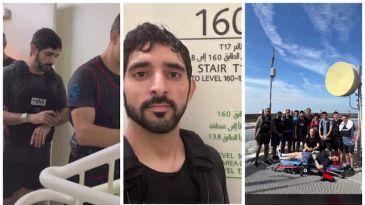 Sheikh Hamdan races up 160 floors to reach the top of Burj Khalifa Sheikh Hamdan races up 160 floors to reach the top of Burj Khalifa