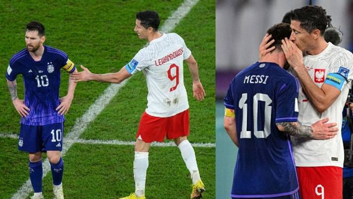 Lewandowski what secret he told to Messis ear after Argentina vs Poland match Lewandowski what secret he told to Messis ear after Argentina vs Poland match