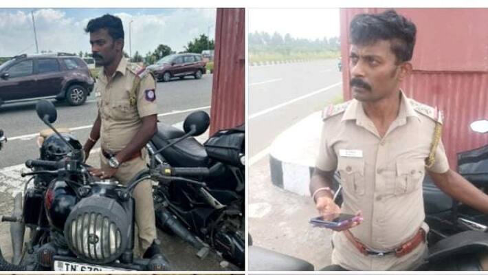 Fake police arrested for collecting money from public on Tirupur road Fake police arrested for collecting money from public on Tirupur road