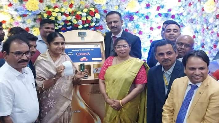 Hyderabad first gold ATM launched at Begumpet Hyderabad first gold ATM launched at Begumpet