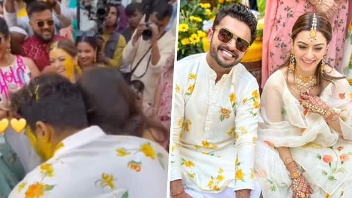 Hansika Motwani Sohael Khaturiya dreamy haldi photos go viral couple slay in white outfits gcw Hansika Motwani Sohael Khaturiya dreamy haldi photos go viral couple slay in white outfits gcw
