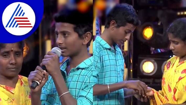 In Saregamapa Little champs Guprasad gave Bangles to his mother In Saregamapa Little champs Guprasad gave Bangles to his mother