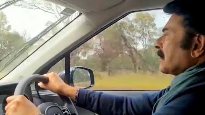 Mammootty driving car in Australia video Mammootty driving car in Australia video