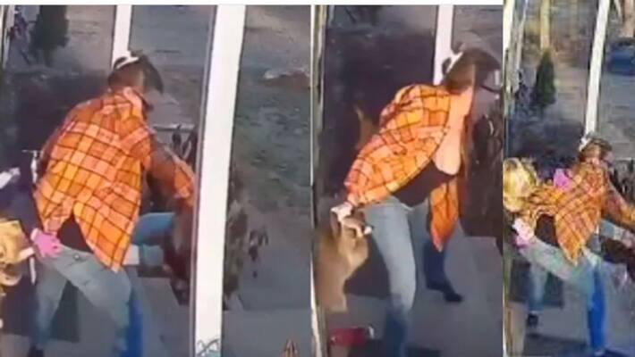Mother rescues daughter as she gets attacked by raccoon Mother rescues daughter as she gets attacked by raccoon