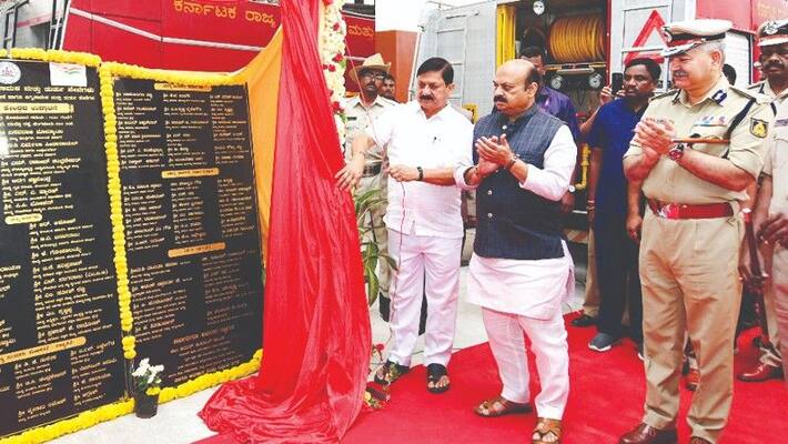 CM Basavaraj bommai inauguration fire station t bengaluru rav CM Basavaraj bommai inauguration fire station t bengaluru rav