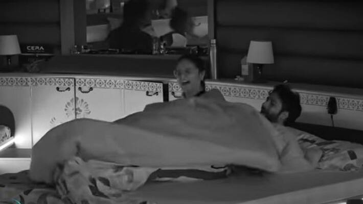 sri satya in srihan bed at midnight after ghoast sound house mates rachcha in bigg boss 6 house sri satya in srihan bed at midnight after ghoast sound house mates rachcha in bigg boss 6 house
