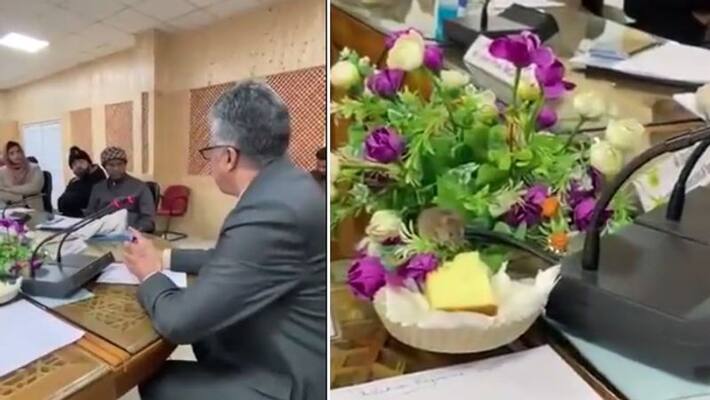 rat eating cake while a serious meeting going in a conference room rat eating cake while a serious meeting going in a conference room