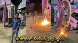 Young man who set fire to the TRS flexi in Jagitial 