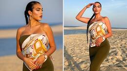 SEXY Pictures Cristiano Ronaldo girlfriend Georgina Rodriguez sizzles in strapless dress on desert day out in Qatar World cup 2022 snt