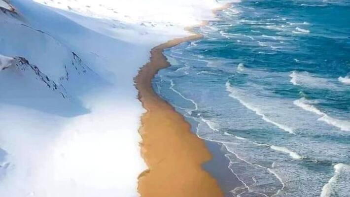Beautiful Image of Japanese Beach Where Snow Sand And Sea Meet Goes Viral Beautiful Image of Japanese Beach Where Snow Sand And Sea Meet Goes Viral