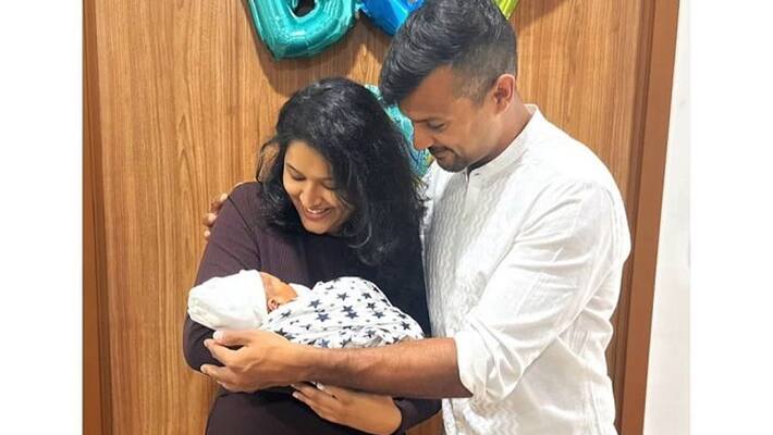 Team India cricketer Mayank Agarwal and wife ashita sood blessed with baby boy announces name in social media ckm Team India cricketer Mayank Agarwal and wife ashita sood blessed with baby boy announces name in social media ckm