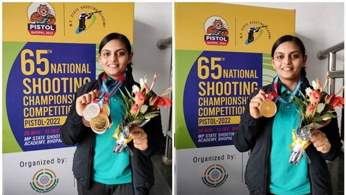 Karnataka shooter Divya TS won her maiden womens 10m air pistol national title san Karnataka shooter Divya TS won her maiden womens 10m air pistol national title san
