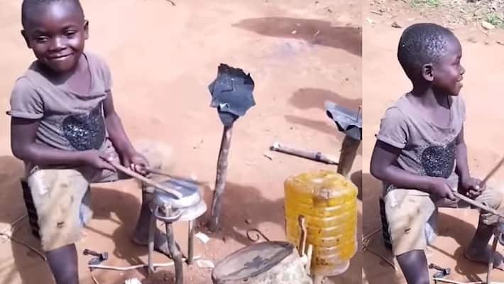 no boundary to talent African Little boy creates his own drum by scrap akb no boundary to talent African Little boy creates his own drum by scrap akb