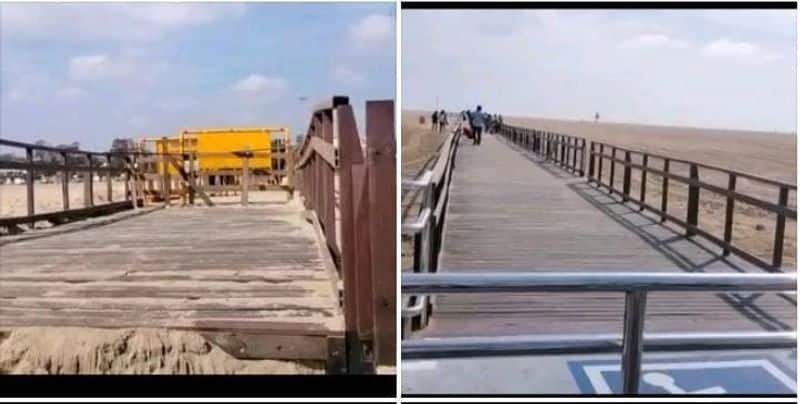 A wooden footbridge for the disabled at the marina opens tomorrow
