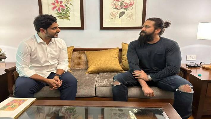 KGF Star Yash Meets TDP Leader Nara Lokesh KGF Star Yash Meets TDP Leader Nara Lokesh