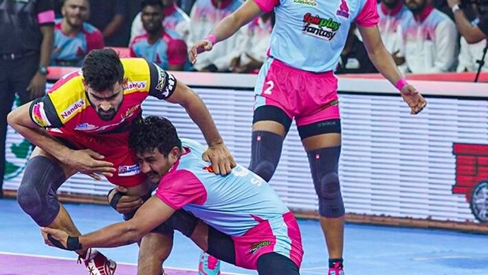 PKL 2022 jaipur pink panthers beat Bengaluru bulls by 49 29 points and enter Final in 9th Edition Pro kabaddi league ckm PKL 2022 jaipur pink panthers beat Bengaluru bulls by 49 29 points and enter Final in 9th Edition Pro kabaddi league ckm