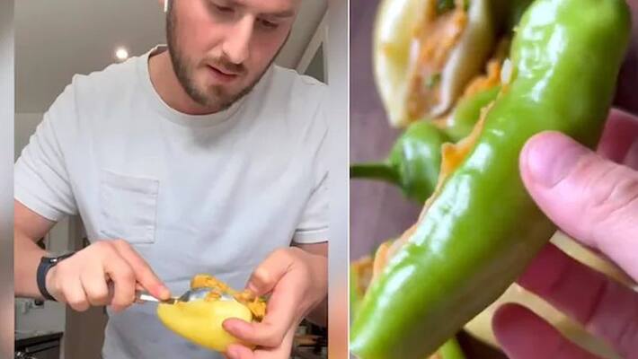 Britain man prepared rajasthani mirchi bajji video goes viral on instagram akb Britain man prepared rajasthani mirchi bajji video goes viral on instagram akb