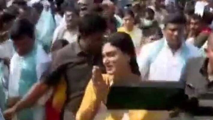 YSRTP Chief YS Sharmila lays Foundation To Party Office at Palair YSRTP Chief YS Sharmila lays Foundation To Party Office at Palair