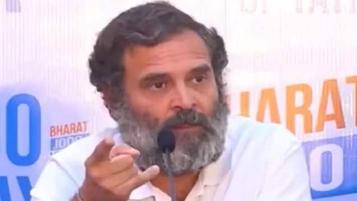 Rahul Gandhi addressed a press conference on Friday as Bharat Jodo Yatra completes 100th day. Rahul Gandhi addressed a press conference on Friday as Bharat Jodo Yatra completes 100th day.