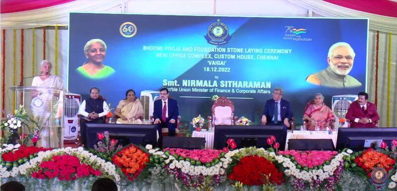 Finance Minister Nirmala Sitharaman laid the foundation stone for Customs Building in Chennai