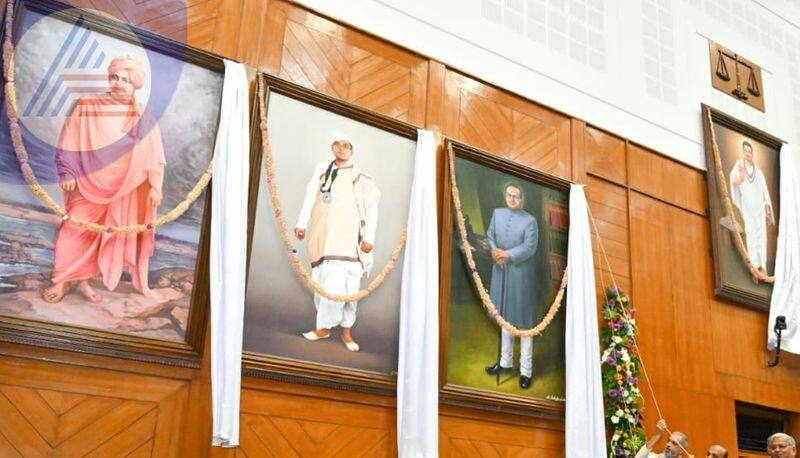 Savarkars portrait is shown in the Karnataka Assembly, and protests are held outside