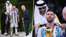 football argentina win world cup 2022 Did Emir of Qatar photo-bomb Messi's greatest moment by draping black robe war of words snt