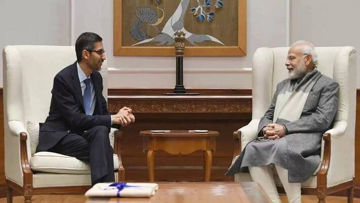 Google CEO Sundar pichais meets pm modi Google CEO Sundar pichais meets pm modi