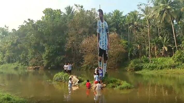 fifa world cup fever lionel messi cutout removed from river in kerala mda