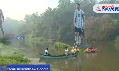 viral Messi cut-out of pullavoor river in kerala removed RUSHES