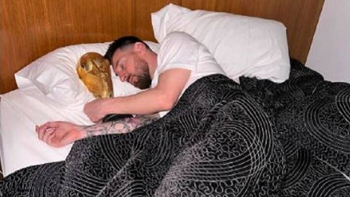 lionel messi drops 2 new pics seen embracing fifa world cup trophy while sleeping ash lionel messi drops 2 new pics seen embracing fifa world cup trophy while sleeping ash