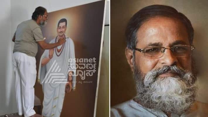 PS Kademani a senior artist from Vijayapura painted the portrait of Basaveshwara gvd PS Kademani a senior artist from Vijayapura painted the portrait of Basaveshwara gvd