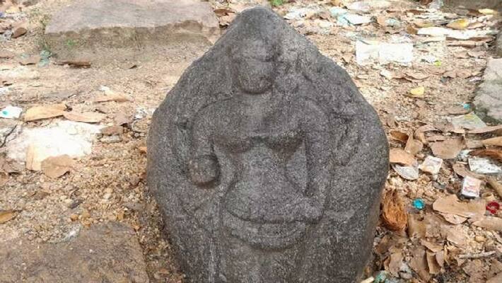 1200 year old Kotravai sculpture discovered near madurai 1200 year old Kotravai sculpture discovered near madurai