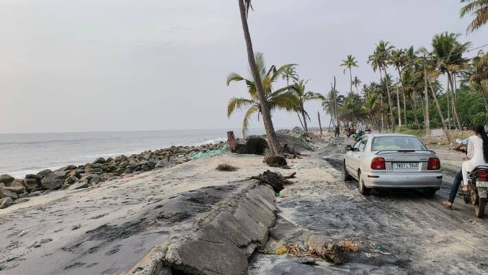unexpected Coastal erosion cause serious damages in Valiazheekal unexpected Coastal erosion cause serious damages in Valiazheekal