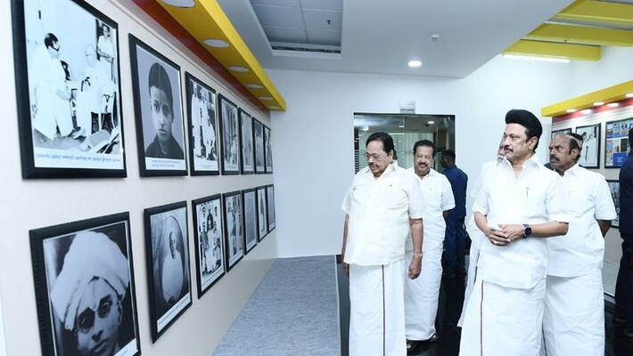 CM Mk Stalin visit rajaji's special photo exhibition in chennai CM Mk Stalin visit rajaji's special photo exhibition in chennai