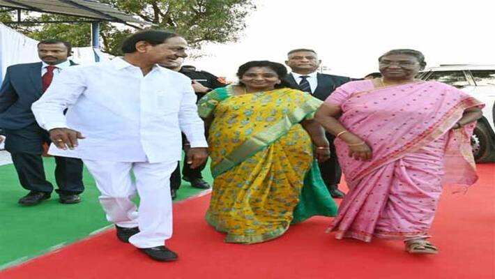 Telangana CM KCR skips tea party at Rajbhavan in hyderabad Telangana CM KCR skips tea party at Rajbhavan in hyderabad