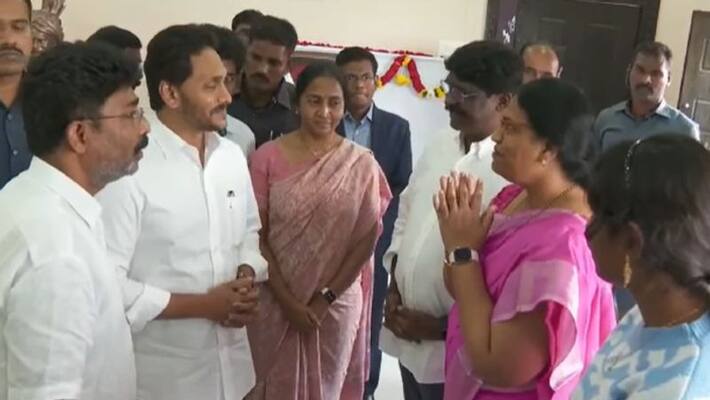 cm YS Jagan consoles minister Adimulapu Suresh and his family cm YS Jagan consoles minister Adimulapu Suresh and his family