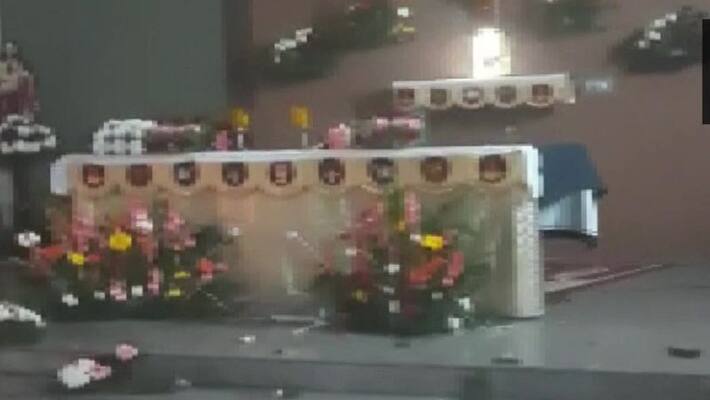 Mysuru church was vandalised, damaging a statue of Baby Jesus. Mysuru church was vandalised, damaging a statue of Baby Jesus.