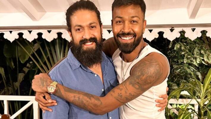 Team India captain Hardik pandya meets kgf star yash Team India captain Hardik pandya meets kgf star yash