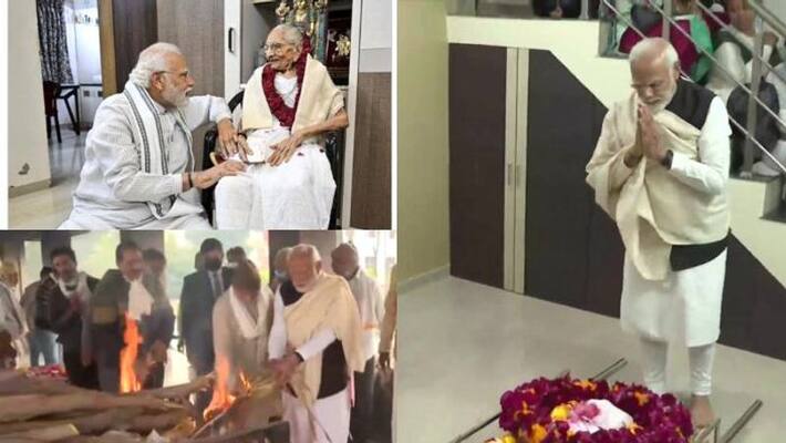 Heeraben cremated in gandhi nagar Heeraben cremated in gandhi nagar
