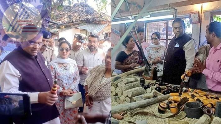 Union Minister Faggan Singh congratulated the women of Channapatna appreciation for toys sat Union Minister Faggan Singh congratulated the women of Channapatna appreciation for toys sat