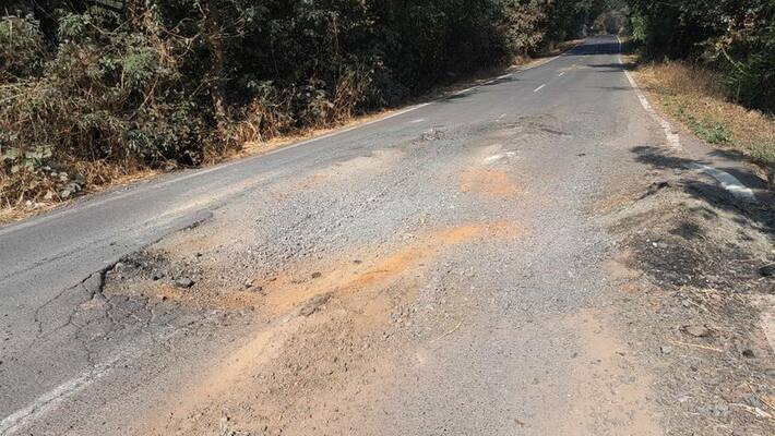 The road was destroyed within a month of construction at kahanapur belagavi rav The road was destroyed within a month of construction at kahanapur belagavi rav