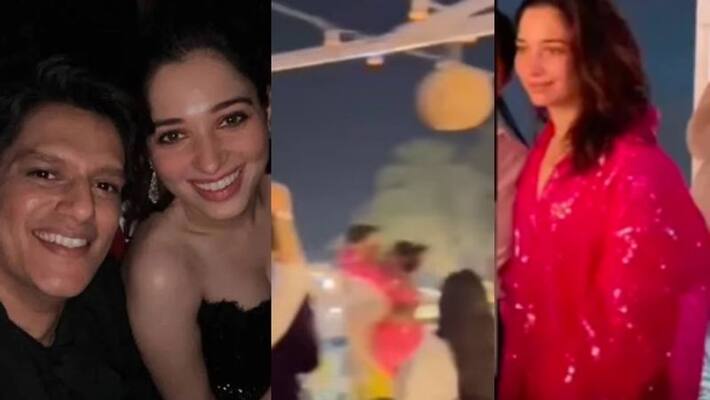 Tamannaah Bhatia and Vijay Varma kissing at New Years party video viral sgk Tamannaah Bhatia and Vijay Varma kissing at New Years party video viral sgk
