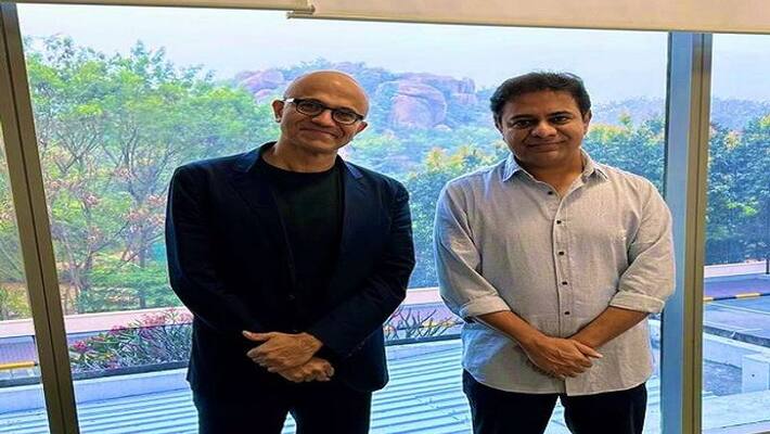 KTR tweet about he met with Satyanadella KTR tweet about he met with Satyanadella